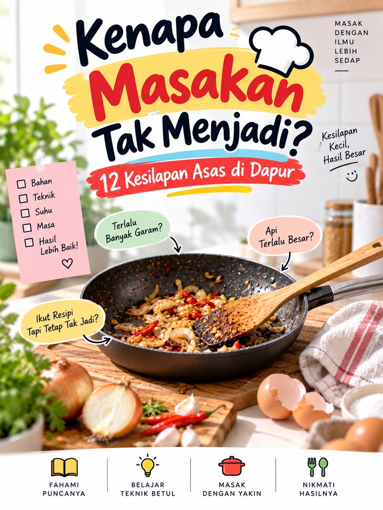 Kenapa Masakan Tak Menjadi? 12 Kesilapan Asas di Dapur