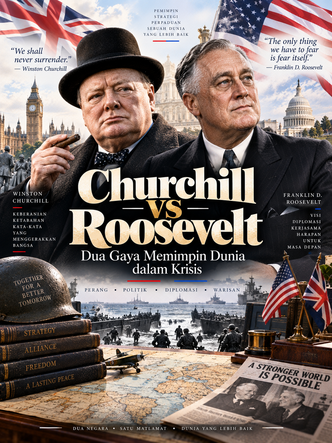 Churchill vs Roosevelt: Dua Gaya Memimpin Dunia dalam Krisis
