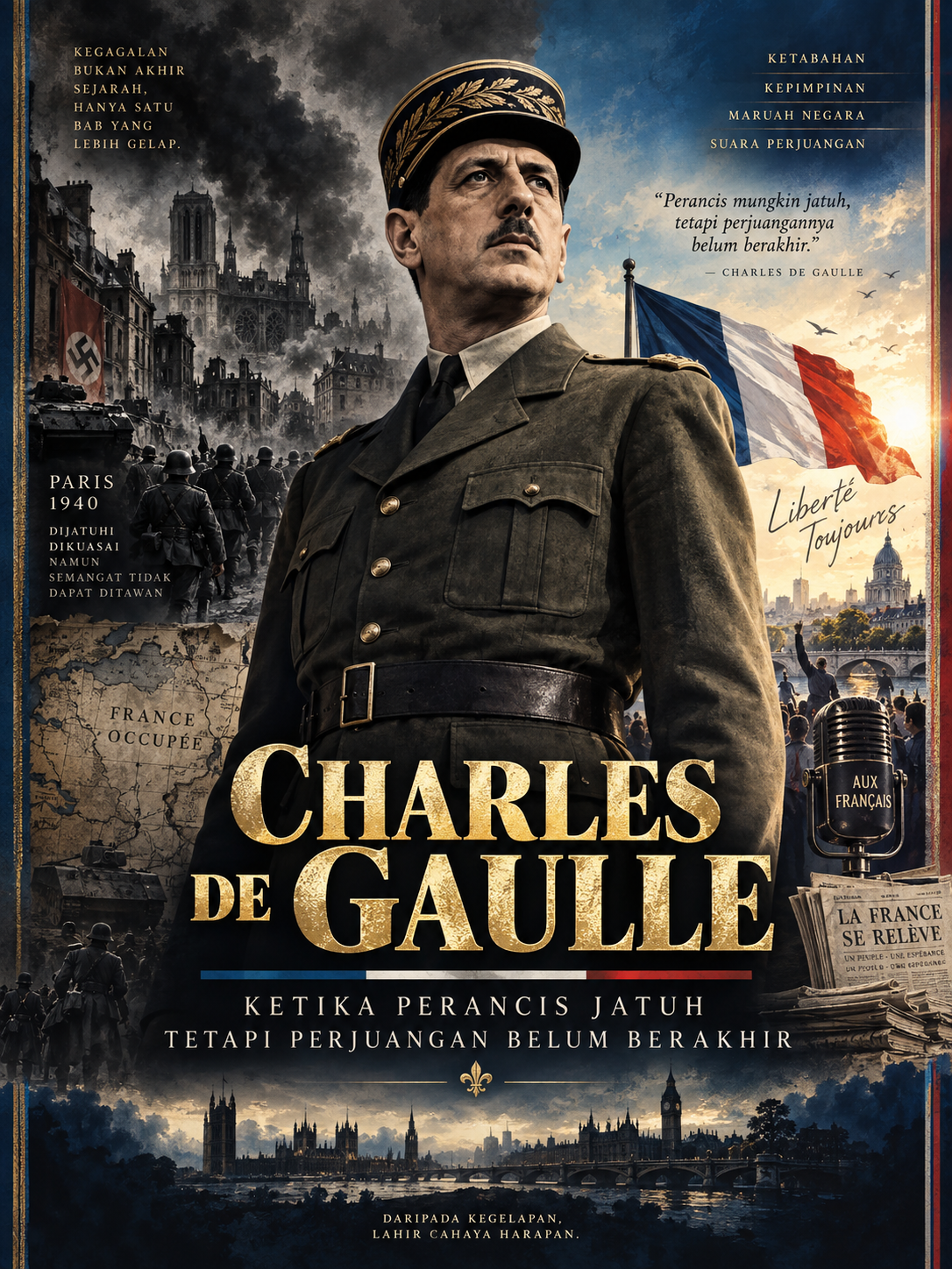 Charles de Gaulle: Ketika Perancis Jatuh tetapi Perjuangan Belum Berakhir